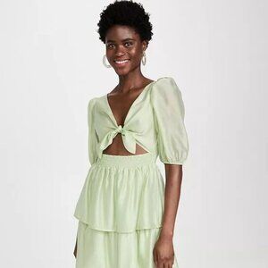 WAYF Small Seafoam Tie Front Tiered Maxi Dress - Excellent Cond - Worn Once!!